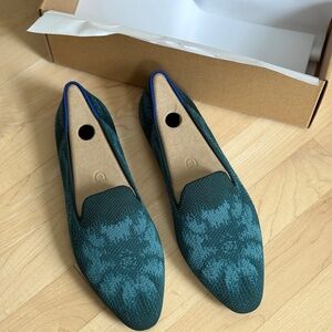 NEW Rothy's Almond Loafer in Dark Jade